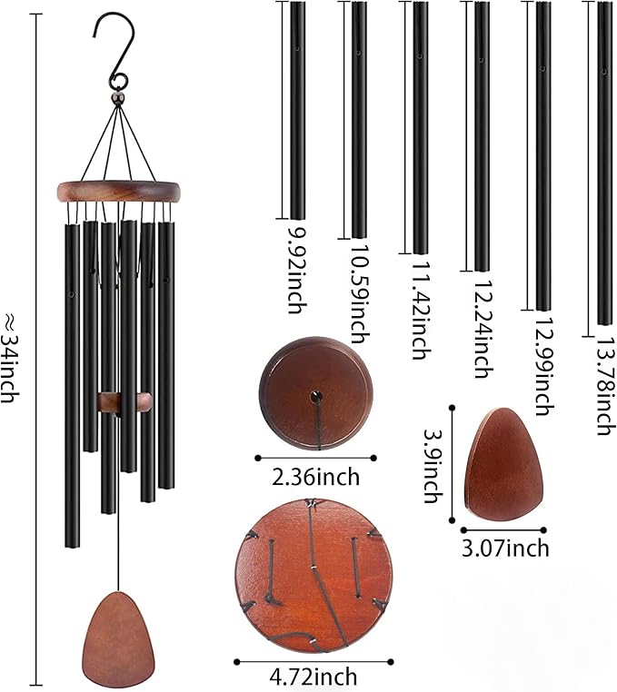 7th Anniversary Wedding Wind Chime, Happy 7th Anniversary Romantic Gifts for Couple, Parents, Wife, Husband, Friends, Anniversary Keepsake Gifts Ideas