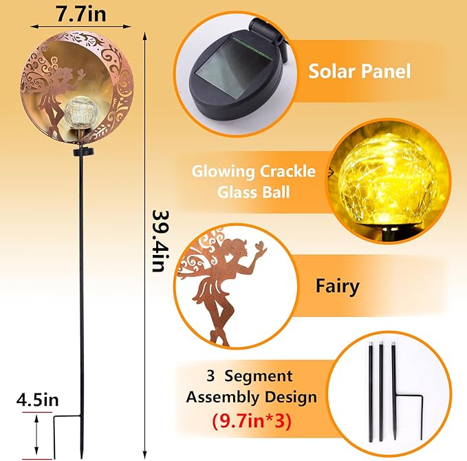 Unique Birthday Gifts for Women Mom Grandma,Solar Fairy Garden Lights Outdoor Decor,Housewarming Gifts New Home for Patio, Lawn, Yard, Pathway