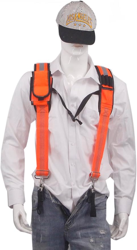 Cedriany Tool Belt Suspenders for Work Belt Suspenders Heavy Duty Padded with Attachment Loops for Men