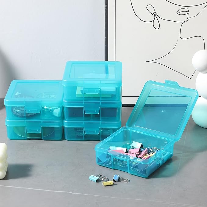 novelinks 18 Pack Small Plastic Storage Containers Clear Arts & Crafts Storage Boxes & Organizers Stackable Small Containers With Lids For Organizin (Set 5)
