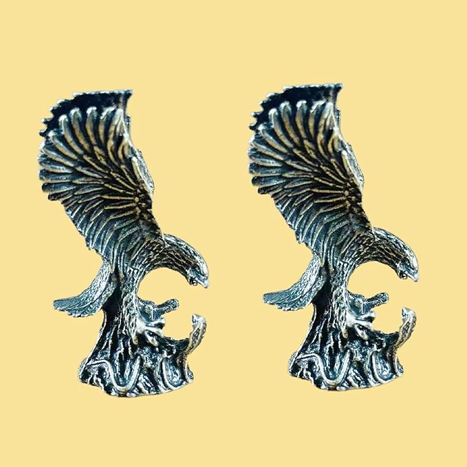 2Pcs Brass Eagle Statue Figurine Decor, Retro Mini Copper Snail Statue Home Decoration for Living Room and Desk, Outdoor Pond Garden Lawn Decor Landscaping,Landscape Animal Statue