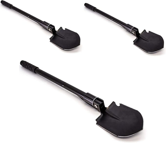 Emergency Zone 12-in-1 Collapsible Folding Shovel | Military 19.5 Inch Survival Shovel | Multitool with Carrying Case | Great for Hiking, Camping, Backpacking, Gardening, to Keep in Your Car | 3 Pack