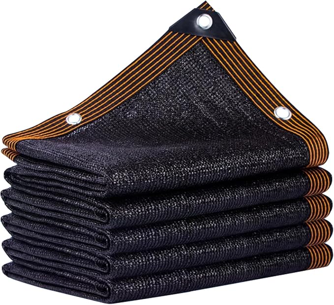 Black Shade Cloth,90% Durable Mesh Tarp with Grommets, 20x20 Ft Resistant Garden Sun Shade Netting, Shading Antifreezing for Pergola Greenhouse Plants Growing Chicken Coop Shade Cover