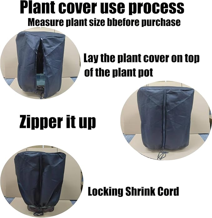 EJW 2 PCS Plant Protectors, Cylindrical 19.6 * 14.5 * 14.5in, Reusable Flower Protectors with Drawstring，Outdoor Plant Frost Fabric ，Rose Bush Covers for Winter， Outdoor Plant Frost Blanket