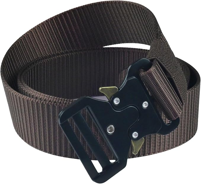 Tactical Belt, Military Hiking Rigger 1.5" Nylon Web Work Belt with Heavy Duty Quick Release Metal Buckle