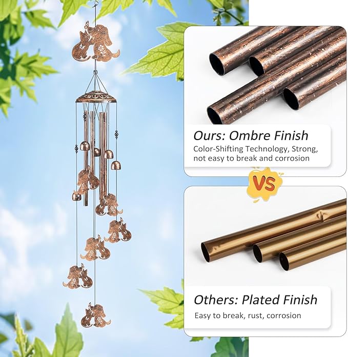 Cat Dog Wind Chimes for Outside,Gardening Gifts for cat Dog Lover，Women，Men，Mom，Birthday Party Decorations,Memorial Gifts,Wind Chimes Outdoors，Indoors,Room,Home,Wall,Garden,Patio,Yard Decor