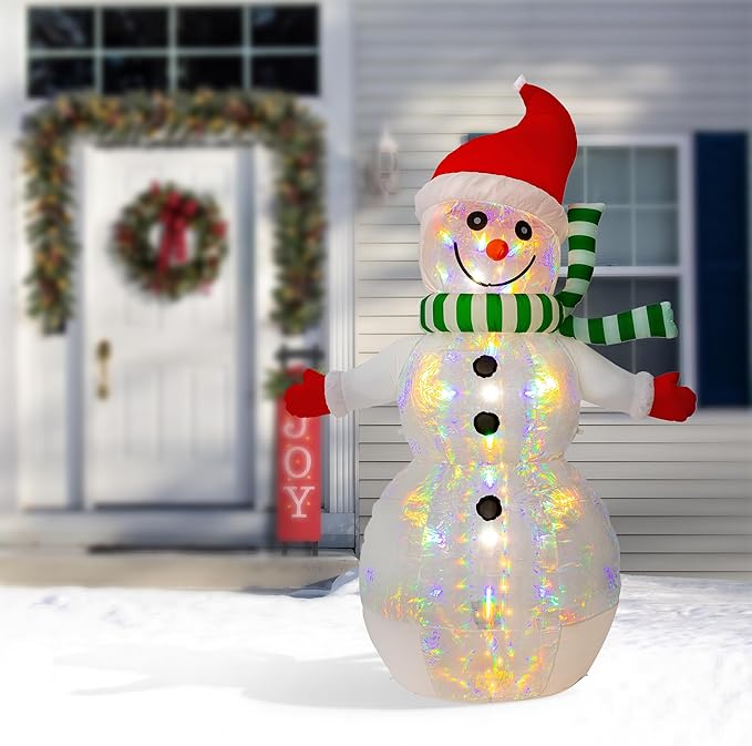 eUty 8ft Christmas Inflatable Outdoor Decoration Lighted ICY Snowman Decor Waterproof Christmas Blow Up Yard Decorations for Xmas Holiday Party Yard Garden Lawn Decor