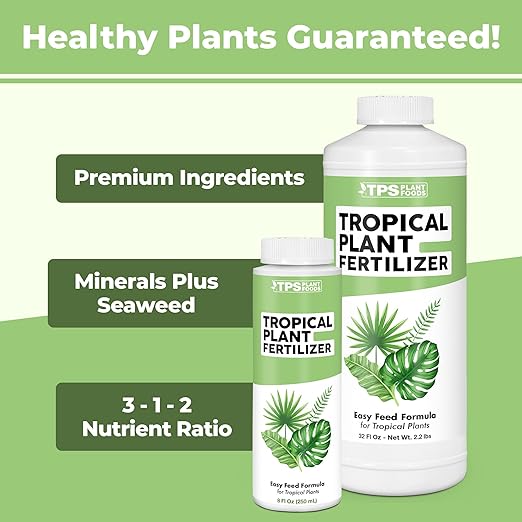 TPS NUTRIENTS Tropical Plant Fertilizer for All Tropical Indoor and Outdoor Plants, Liquid Plant Food 8 oz (250mL)