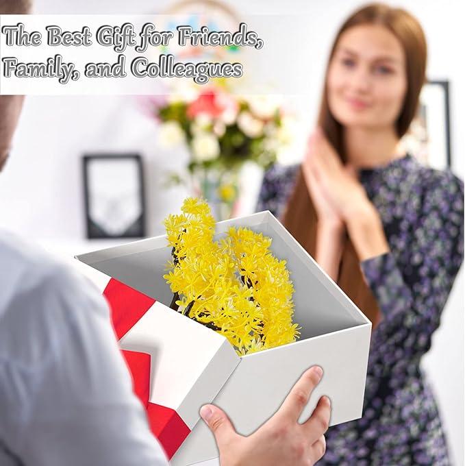 Mini Artificial Bonsai Tree Plants with Plastic Cement Pots for Home Office Décor (Yellow)