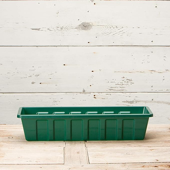 Root & Vessel Poly-Pro Plastic Flower Box Planter, Hunter Green, 30-Inch