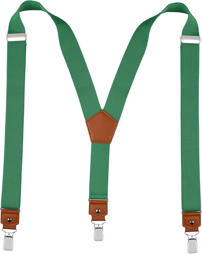Suspenders for Men Y Back Adjustable Elastic with Strong Clips 47 Inches