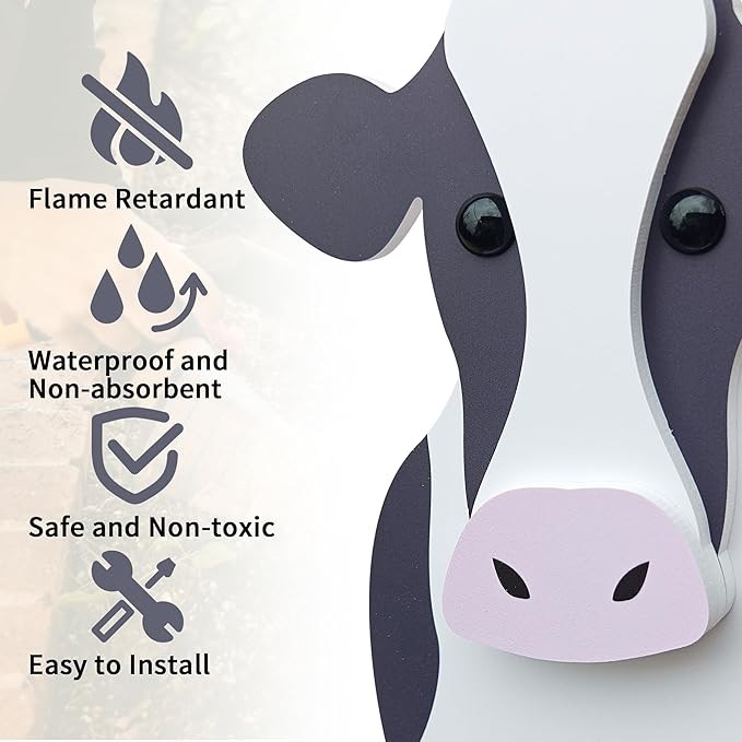 Dairy Cow Planter, Cute Animal Shape Flower Planters, Plant Pots for Indoor/Outdoor Garden Decor, Unique Gifts/Souvenirs for Pet Lovers (Large)