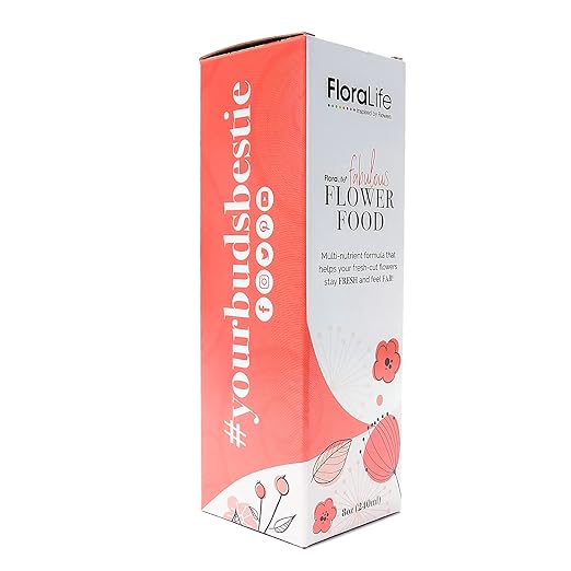 FloraLife Fresh-Cut Flower Food - Liquid Multi-Nutrient & Hydration Solution - 8oz