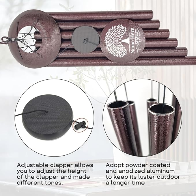 Personalized Wind Chimes Retirement, 2025 Retirement Gifts, Celebrate Retire for Woman/Man, Large Customized Metal Wind Chimes Deep Tone 36inch, Large Metal Decor (Produced in USA)