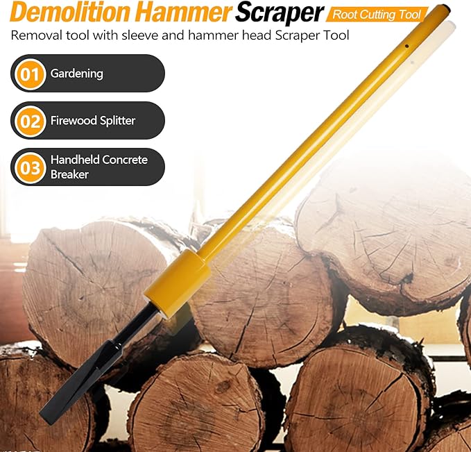 Root Cutting Tool, Hole Digging Tool, Tamping Bars, Garden Remover Tool for Bamboo Tree Roots Rocks Shrubs Bushes Stumps - Heavy Duty
