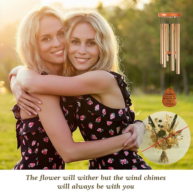 Grandma Gifts Windchime Grandmother, Gifts for Grandma from Granddaughter Grandson First Time Grandmother Mothers Day Retirement Birthday Mom Wind Chime