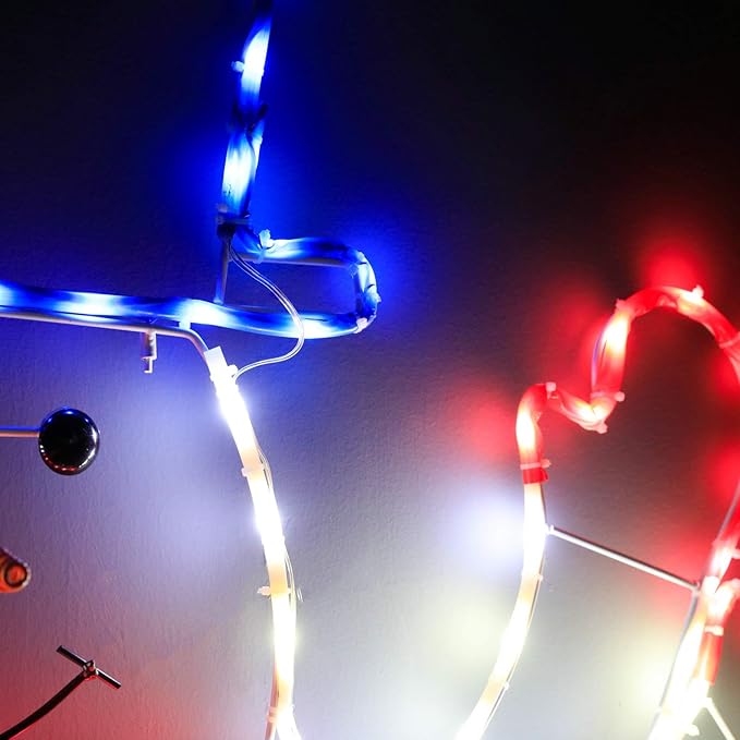 Lighted Christmas Snowman 195 LED with Controller, Colorful Pre-lit Neon Light for Outdoor Indoor Home Garden Christmas Festival Party Decoration