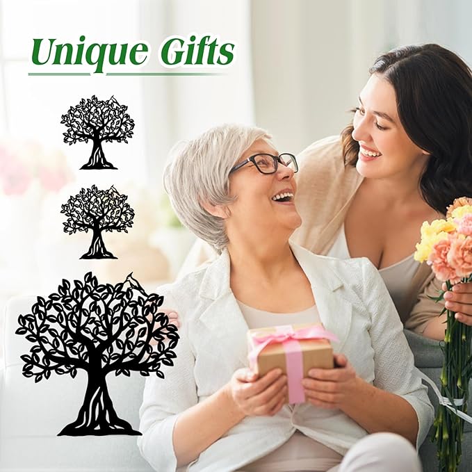 Tree of Life Metal Decorative Garden Stakes Tree of Life Gifts for Women Men Mom Birthday Gifts Silhouette Statues for Garden Decor, Yard Art, Patio, Outside, Lawn Ornaments, Outdoor Decorations