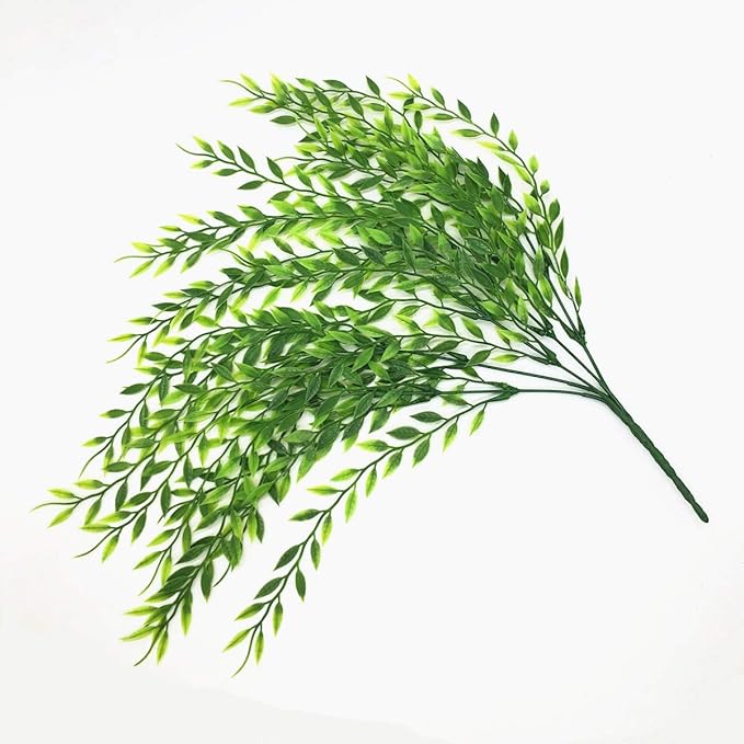 CATTREE Artificial Weeping Willow, Plastic Plants Greenery Leaves Fake Hanging Vine Faux Ivy Garland UV Resistant for Indoor Outdoor Garden Baskets Wedding Party Table Decor Decoration 4 Pack