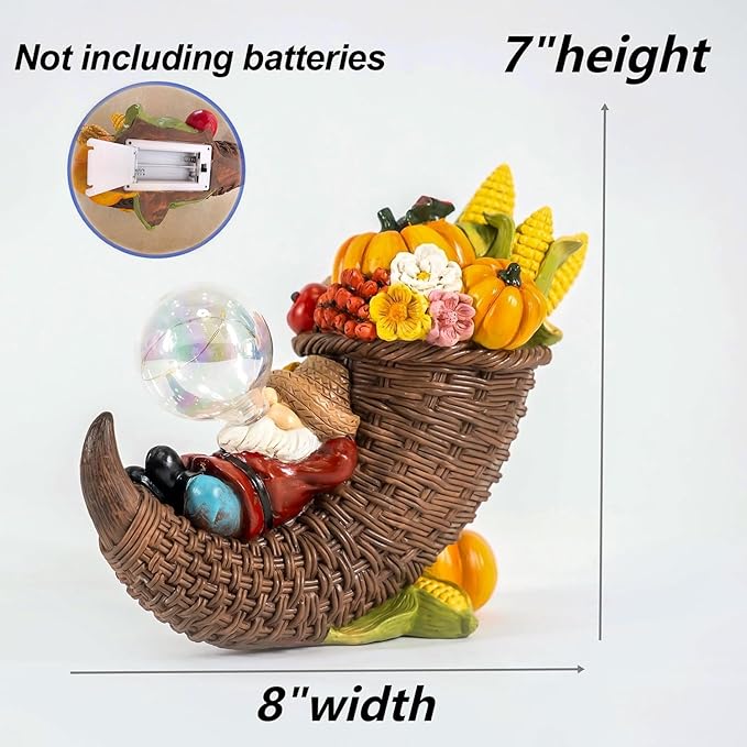 Fall Gnomes Indoor Thanksgiving Gnomes Decorations Tabletop Cornucopia for Fall Gnome Decorations for Home Themed Dream of Harvest Pumpkin Gnome Figurines Autumn Gifts Thanksgiving Home Decor Indoor
