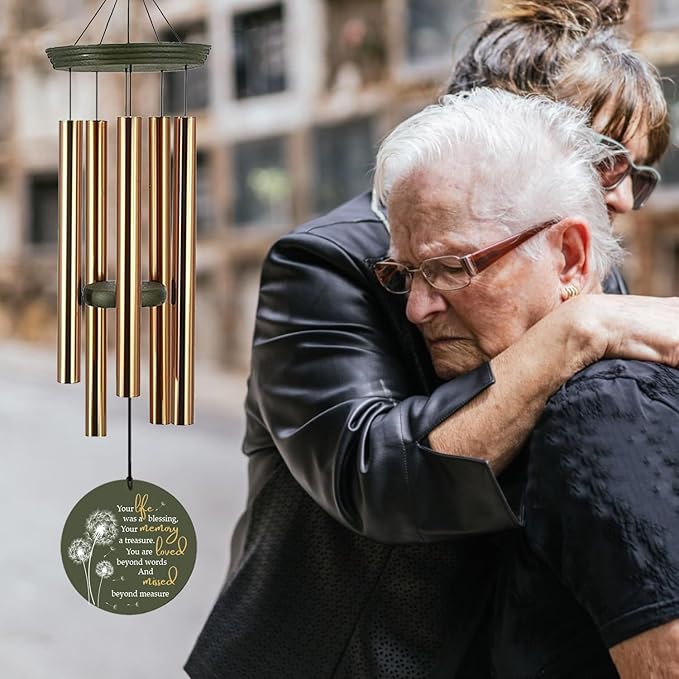 Personalized Memorial Wind Chimes, Sympathy Gifts Wind Chimes, 36inch Custom Name Pass Away, Dandelion Wind Chime for Loss of Loved One, Loving Memory (Produced in USA)
