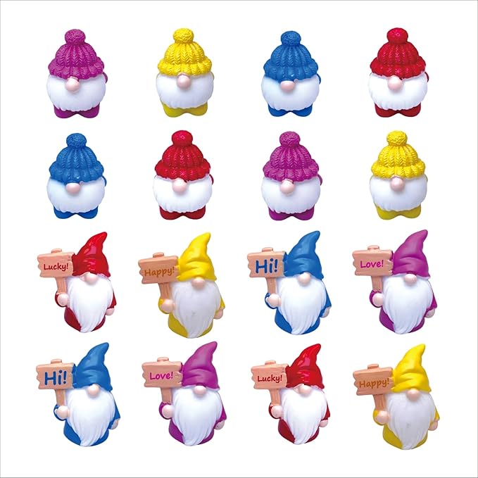 16pcs Mini Gnomes Set Fairy Garden Accessories Fairy Garden Statues for Outdoor, Indoor, Office Desk,Party Favors, Plant Pots and Gift Giving