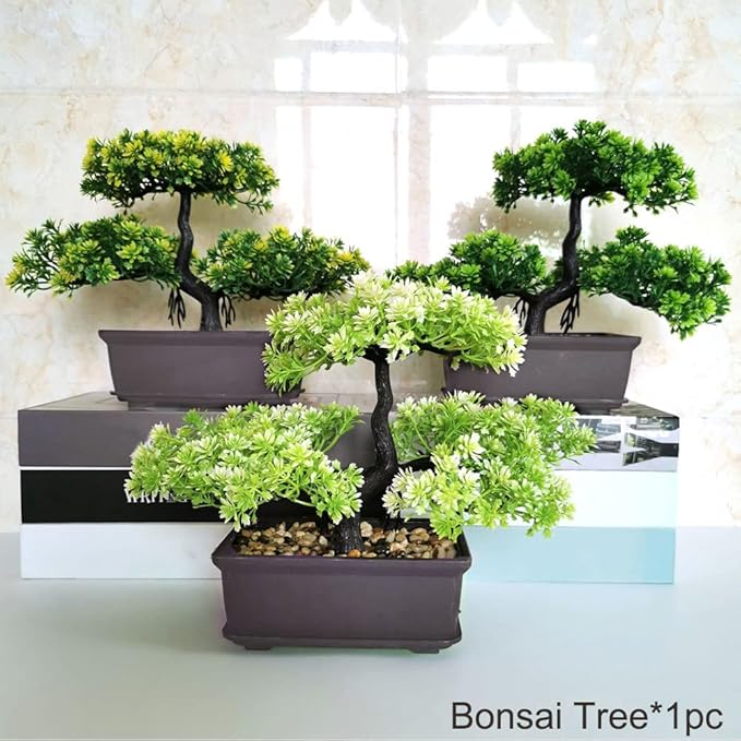 Bonsai Tree, Artificial Tree, Artificial Bonsai Plants, Artificial Bonsai Tree Juniper Faux Plants, Indoor Small Fake Plants Decor for Home Bedroom Office Desk Farmhouse Decor