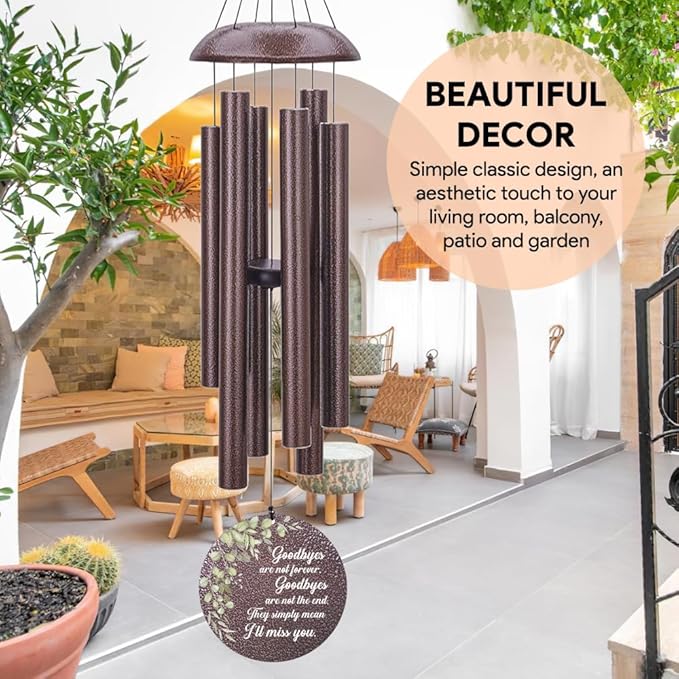 Personalized Memorial Wind Chimes, Customized Wind Chime Outdoor, Custom Wind Chimes in Loving Memory, Sympathy Gift After The Loss of Mom Dad, or Loved One, Product in USA
