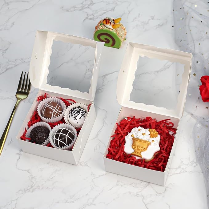 100pcs 4x4x2 Inch Party Favor Boxes (Bakery/Chocolate/Donut)