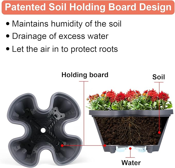 GameXcel Vertical Planter 3 Tier Stackable Planters Garden Planters Strawberry Herb Flower and Vegetable Planter Indoor Outdoor Gardening Pots with Removable Wheels and Tools