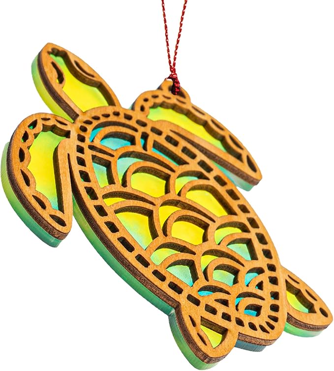 Sea Turtle Christmas Ornaments - Sea Turtle Gifts for Women - Turtle Christmas Ornament - Beach Gifts for Women - Coastal Christmas Ornaments - White Elephant Presents for Friends