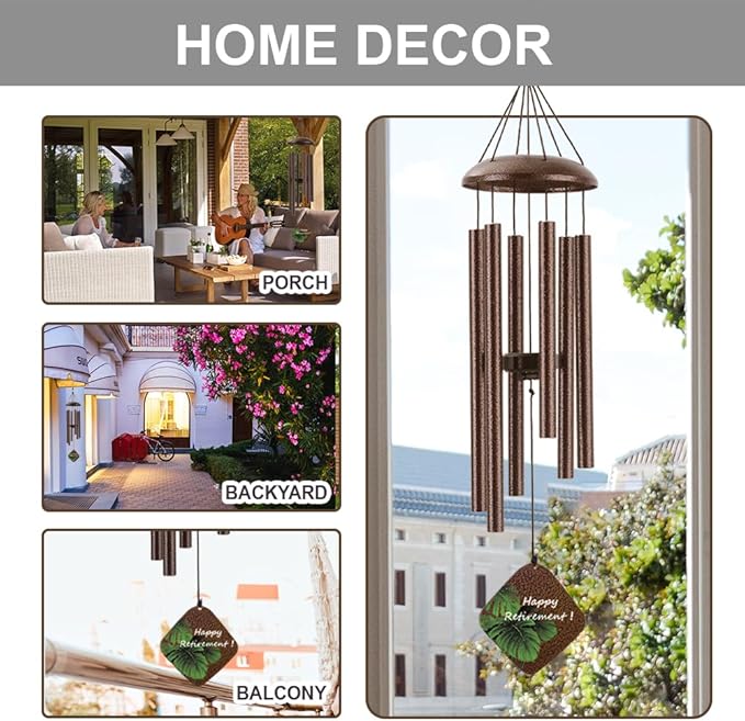 Happy Retirement Gifts for Woman Men, Funny Retirement Wind Chimes & Party Decorations, Going Away Gifts for Coworker Women Colleague Boss Teacher Nurse Military,32"