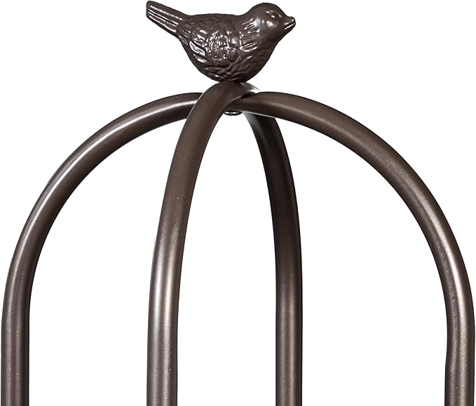 Evergreen 7 Feet Garden Metal Garden Obelisk Trellis for Climbing Plants Outdoor | Indoor Plant Trellis for Potted Plants | Floral Pattern Arch Trellis | Antique Copper