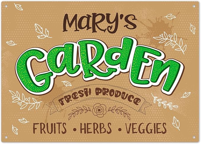 Custom Garden Signs, Personalized Sign for Garden, for Mother's Day, Mom, Christmas Gift Or Girlfriend Sign, 10x14 Inches, Rust Free .040 Aluminum, Fade Resistant, Made in USA by Sigo Signs