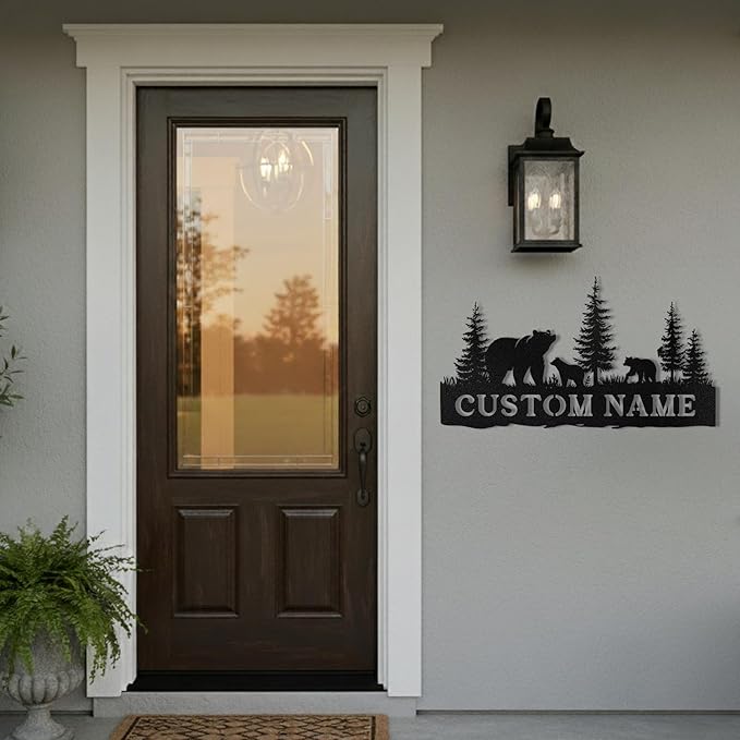 Custom Signs Outdoor Metal, Personalized Deer Metal Cabin Sign, Camping Decor, Decorative Wall Art, Outdoor Hunting Deer, Last Name Signs for Home, Porch Wall Decor, Customized Housewarming Gifts