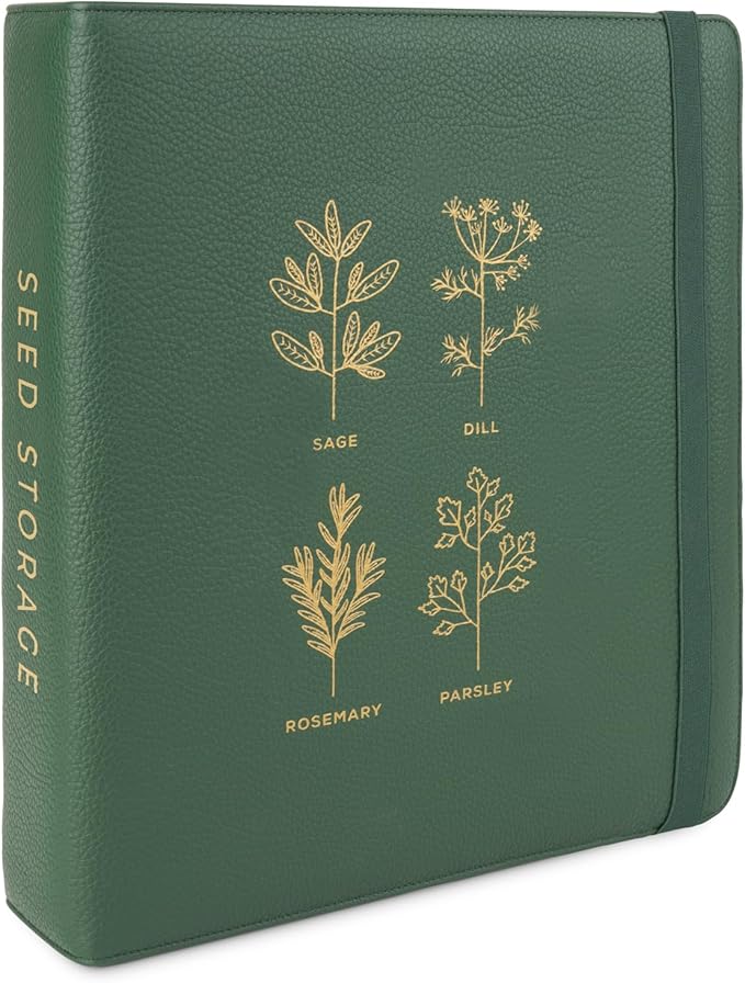 Seed Storage Organizer Binder - Seed Packet Organizer with 50 Pack Sheet Protectors that stores 200 Seed Envelopes. Seed Storage Binder delivering complete Seed Saving Kit for every Garden Lover.