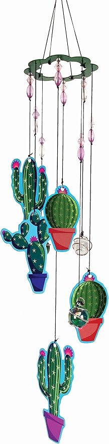 Spoontiques Cactus Wind Chime - Outdoor Garden Décor - Decorative Chimes for Yard, Garden, Backyard and Patio Decoration