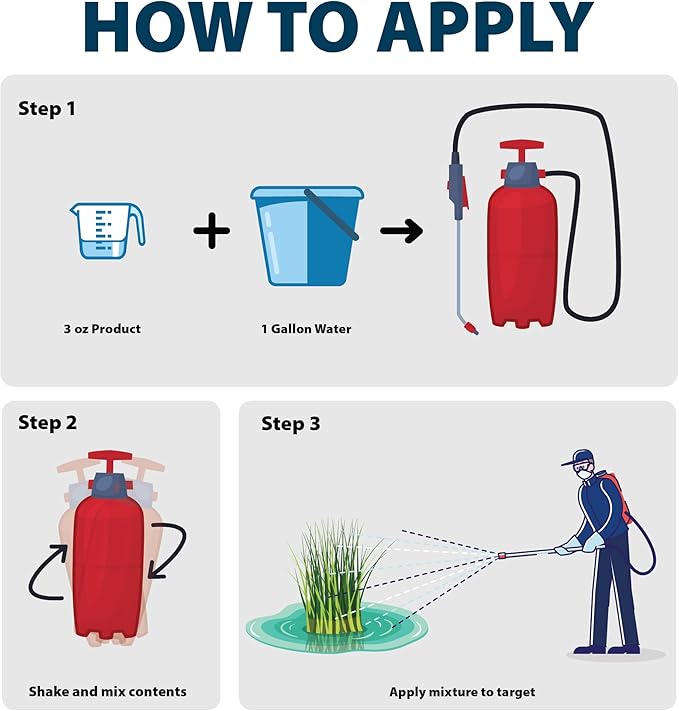 Airmax Shoreline Defense Emergent Weed Control Concentrated Treatment, Aquatic Herbicide (Glyphosate) for Phragmites, Pond Grass & Cattails, 1 Quart