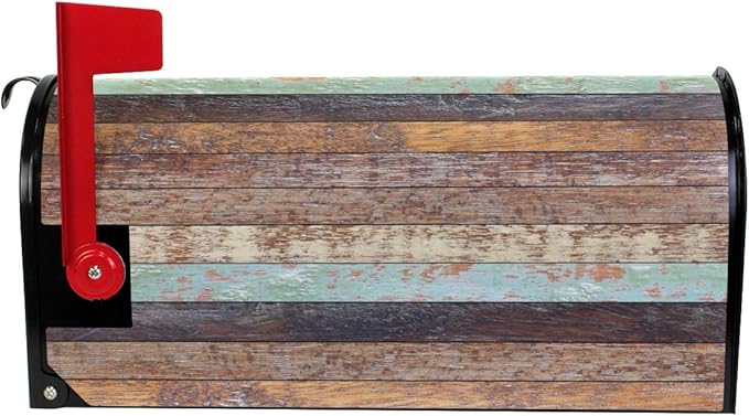 ALAZA Vintage Old Wood Texture Plank Grunge Magnetic Mailbox Cover MailWraps Garden Yard Home Decor for Outside Oversized-25.5" x20.8"