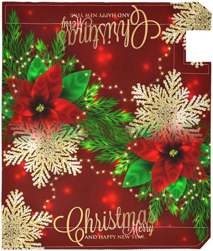 Christmas Poinsettia Flower Mailbox Cover Magnetic Mailboxes Wraps Letter Post Box Cover Decorative Large Oversize 21x25 in Garden Yard Decor