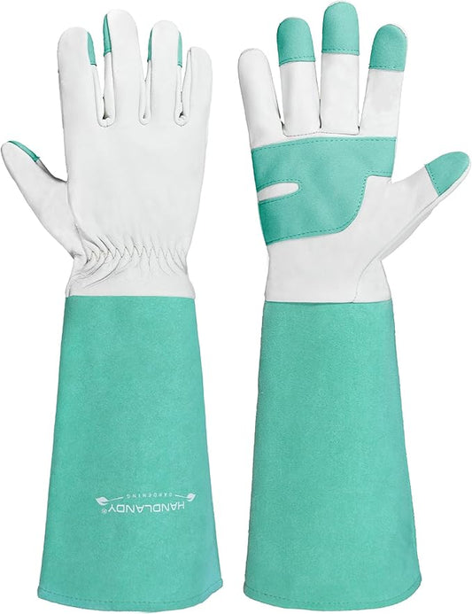 HANDLANDY Long Garden Gloves Thorn Proof for Women & Men, Rose Pruning Gauntlet Gloves, Best Protection Tool for Gardener