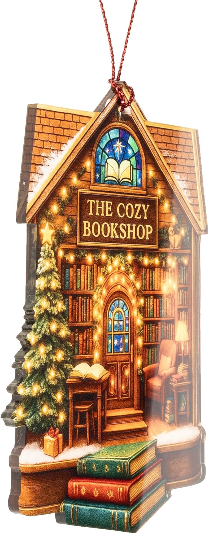 Funny Christmas Book Ornament 2025 - Book Christmas Ornament - Book Lover Gifts for Women - Books Ornaments for Christmas Tree - Bookish Gifts - Christmas Ornaments 2025 for Gift, Decor, Exchange