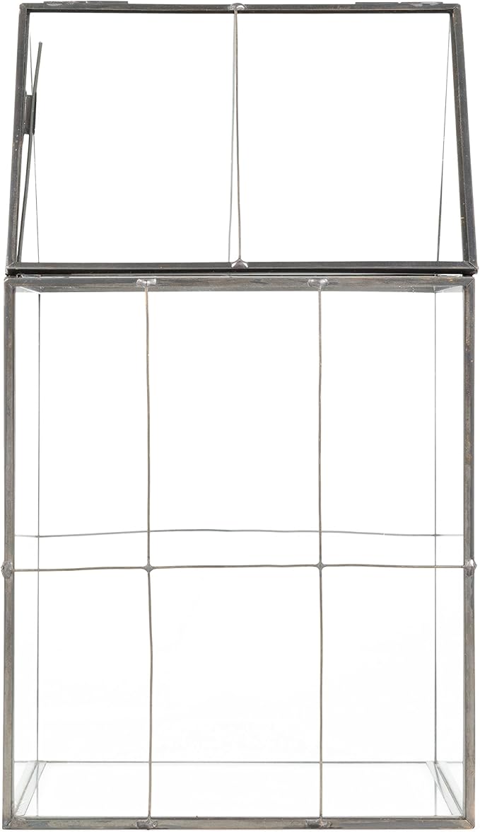 D'Eco Glass Geometric Centerpiece (6x5x11)- Tabletop Planter Terrarium for Home Decor & Wedding Letterbox- Fill w/Succulents, Holiday Decorations, Mini Trees & Ornaments- Xmas Gift for Plant Lovers