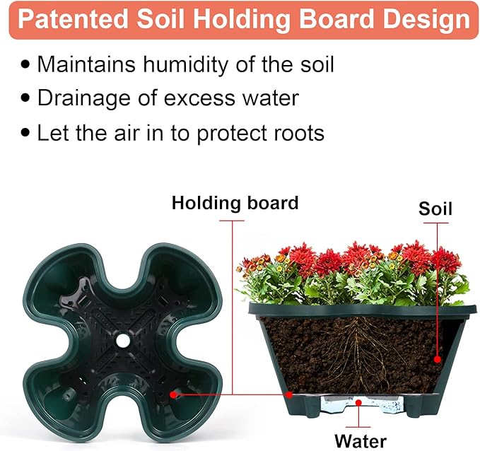 GameXcel Vertical Planter 4 Tier Stackable Planters Garden Planters Strawberry Herb Flower and Vegetable Planter Indoor Outdoor Gardening Pots with Removable Wheels and Tools 2-Pack