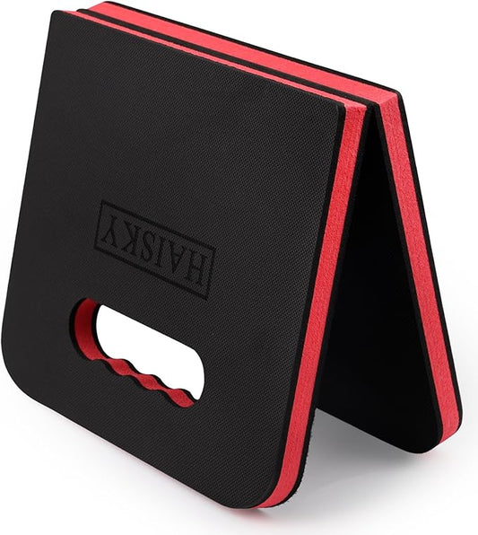 Extra Thick Kneeling Pad with Carrying Handles, EVA Foam Cushioning Mat for Knee for Gardening, Mechanic, Bathing Baby, Exercise & Yoga, 20.5 x 11.8 x 0.9 in, Red & Black