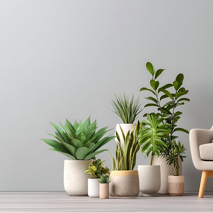 CXGS Artificial Agave Plant Large Fake Plants 2 Pack 28 Inch Faux Plants UV Resistant Agaves Greenery for Home Indoor and Outdoor Decor