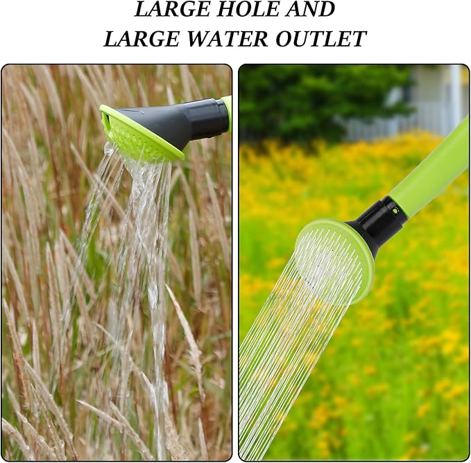 6L Foldable Clear Plastic Watering Can with Rotating Nozzle Long Spout Ideal for Indoor and Outdoor Gardening - Green