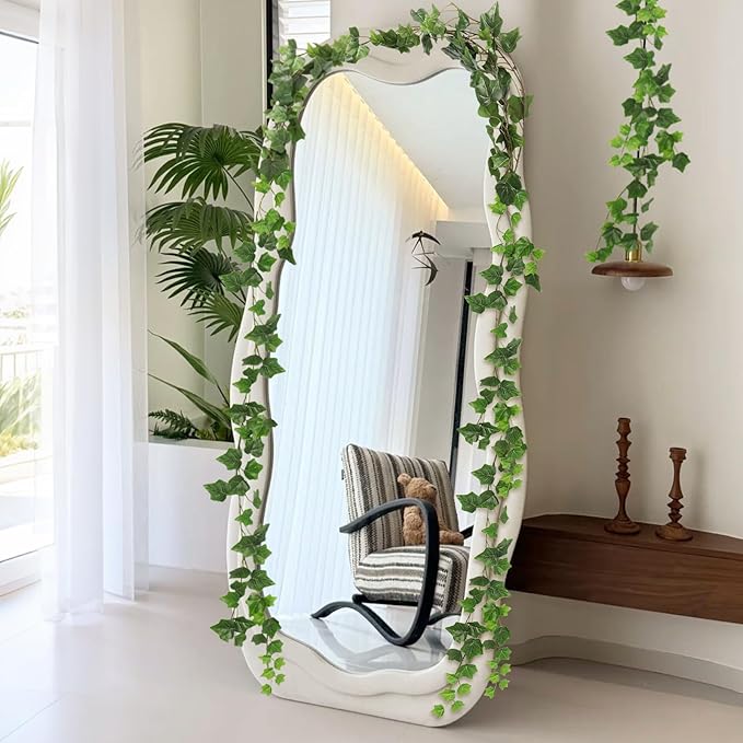 RECUTMS 2Pcs Fake Vines 74.8inch Artificial Ivy Garland Hanging Plants with Silk Leaves Greenery Decoration for Indoor Outdoor Wedding Home Kitchen Garden Office