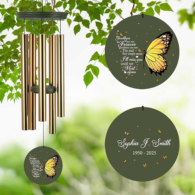 ASTARIN Sympathy Wind Chimes for Loss of Loved Ones Dad Mom, Memorial Wind Chimes Customizable, in Memory of Mother/Father, Remembrance Gifts(Produced in USA)