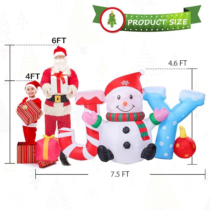 Taman 7.5 FT Christmas Inflatable Decorations, Snowman Joy Propeller Built-in Bright LED Light Blow Up for Yard, Garden,Lawn Outdoor Holiday Yard Decorations